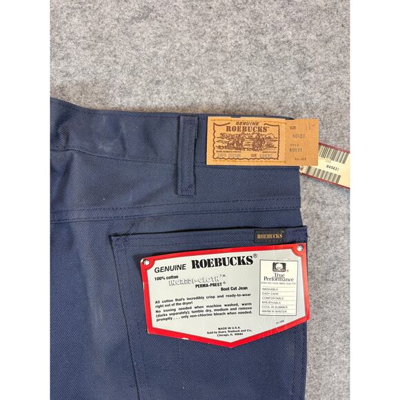 VINTAGE Sears Roebucks Bootcut Jeans Mens 40x32 Blue Incredi-Cloth Deadstock NWT - Picture 4 of 6
